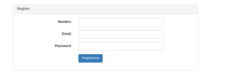 Registro de usuario en base de datos utilizando Laravel