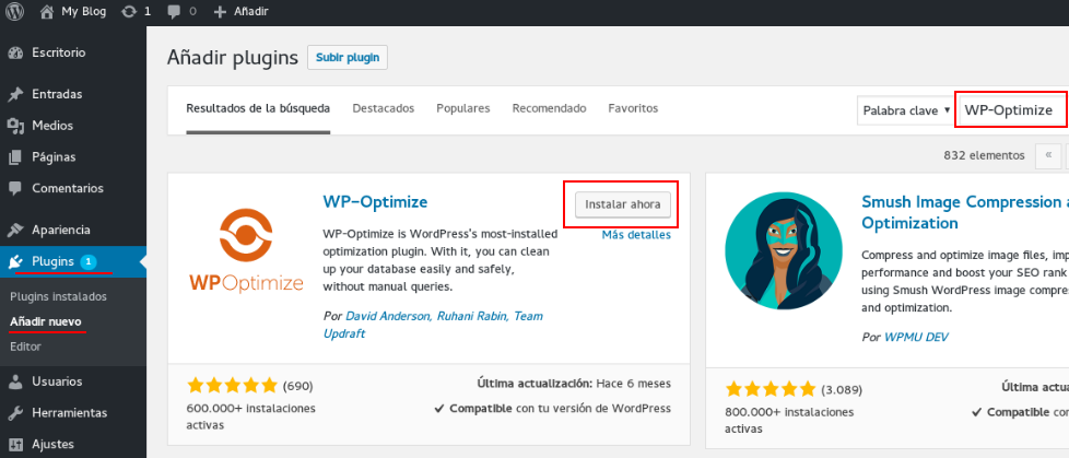 WP Optimize es uno de los mejores plugins para optimizar la base de datos de WordPress