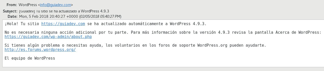 Wordpress actualizado automaticamente