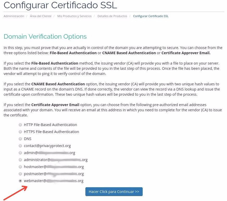 Verificacion del SSL