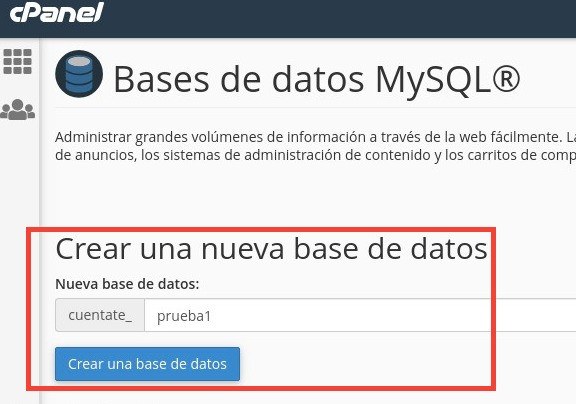 crear base de datos mysql