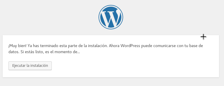 Ejecutar la instalación de WordPress