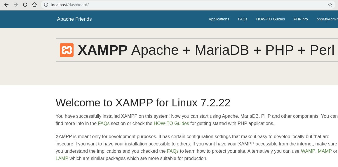 Servidor local con XAMPP y Apache + MariaDB y PHP en Linux